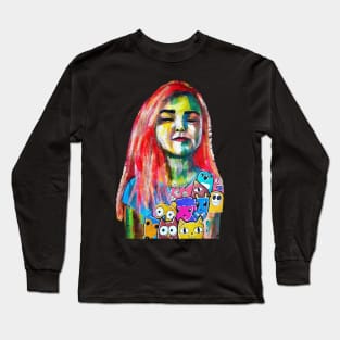 redhair lisa abstract paint Long Sleeve T-Shirt